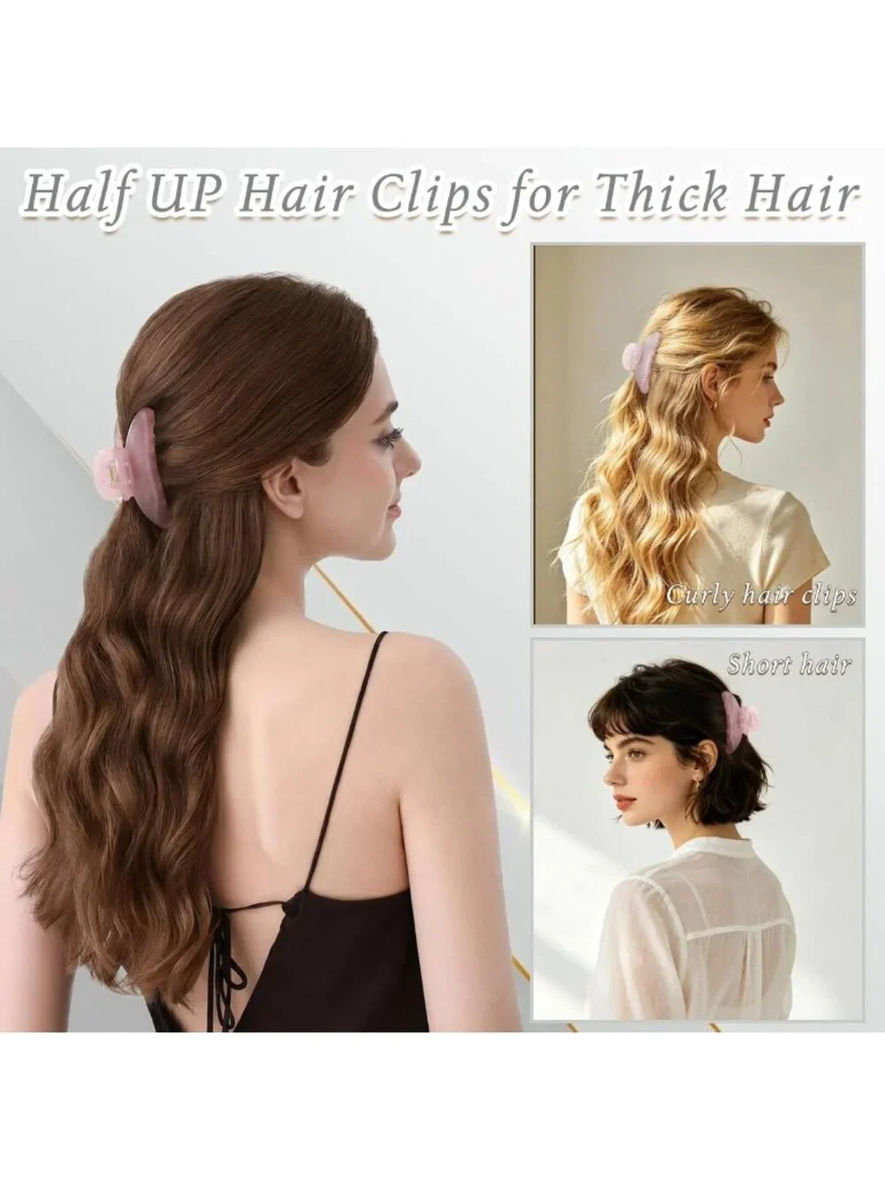 Large 4.3 Inch Claw Clip for Thin & Thick Hair, Non-Slip Acetate Hair Accessory